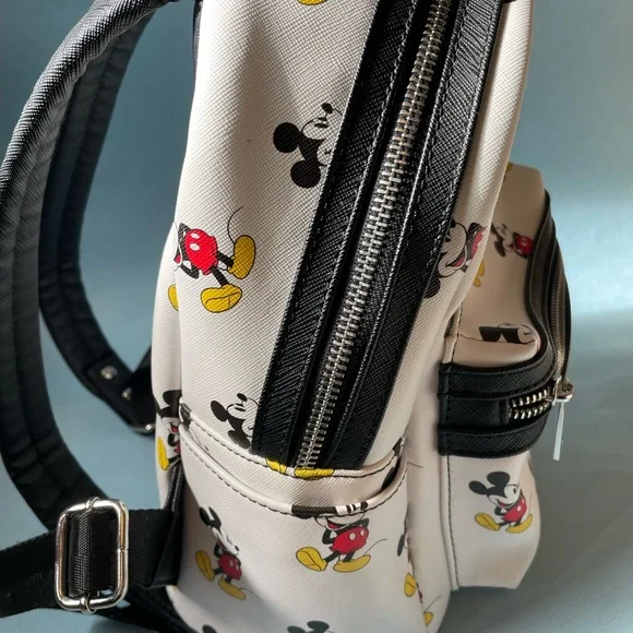 EUC Disney x Loungefly Mickey Mouse Allover Classic Standing Mini Backpack - Picture 4 of 7